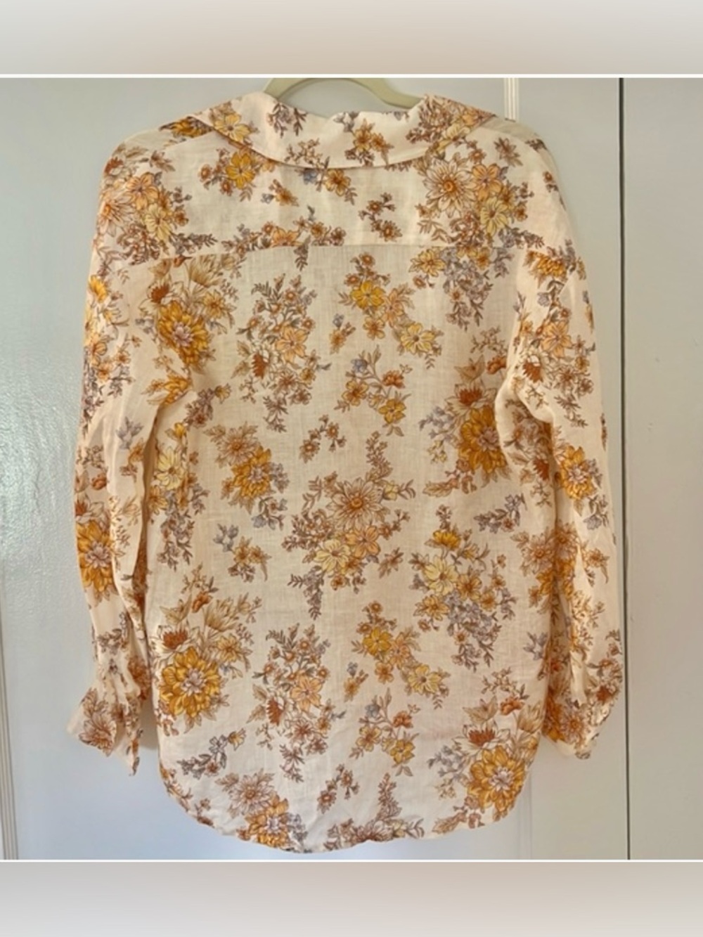 Free People X Spell Meadowland Linen Blouse Buttondown Top | Cream | XS | NWT - Picture 10 of 16